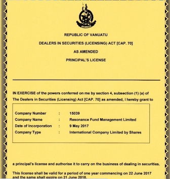 resonance capital fake certificate