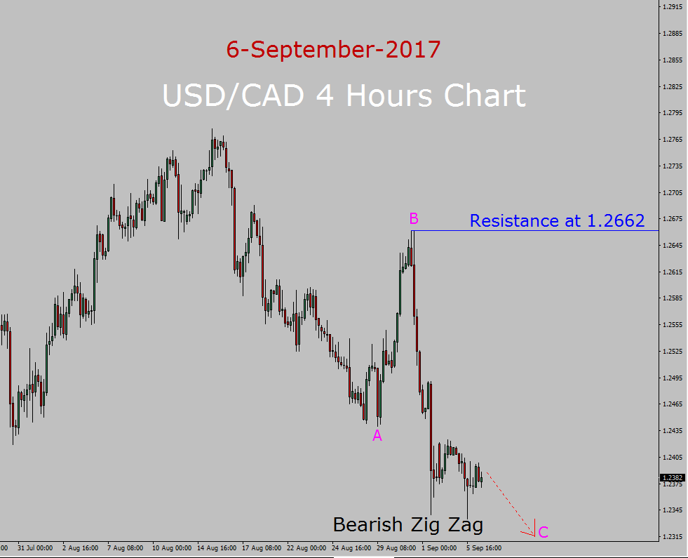 USD / CAD Elliott Wave Prognose
