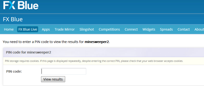 Minesweeper EA's fxblue account is beperkt van publieke weergave