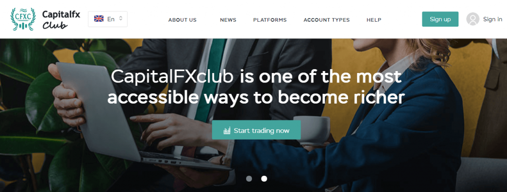 Capitalfxclub.com recensie, Capitalfxclub.com Platform
