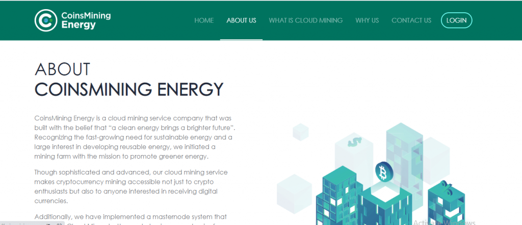 Coinsmining.energy Review, Coins Mining Energy Platform