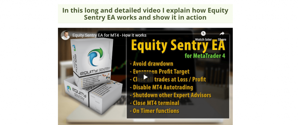 Revisión de Equity Sentry EA, plataforma Equitysentryea.com