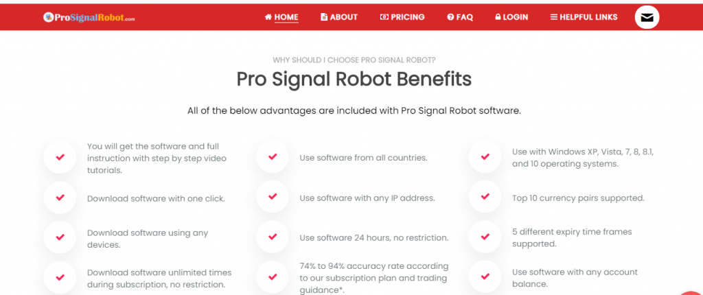 Pro Signal Robot-recensie, Prosignalrobot.com-platform