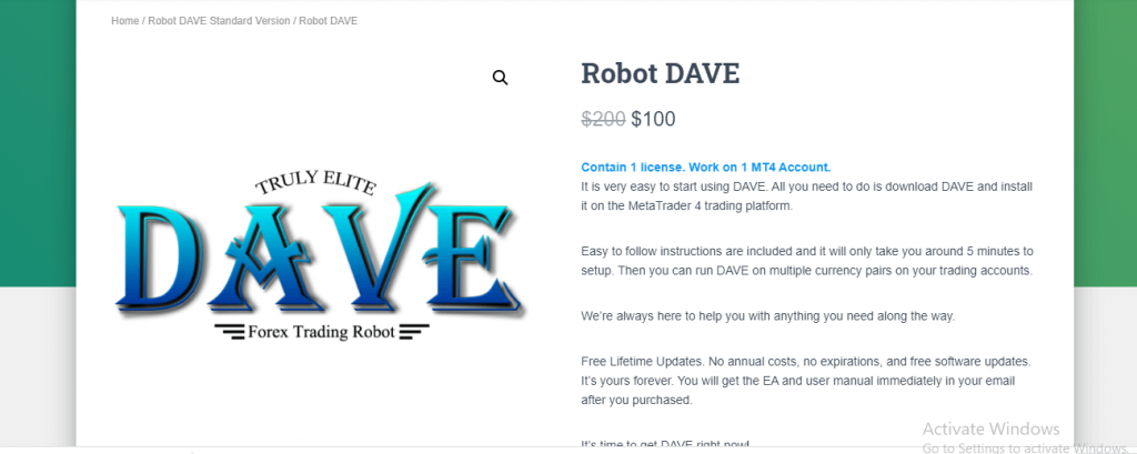 Przegląd robota Forex DAVE, platforma Forextradingrobotea.com