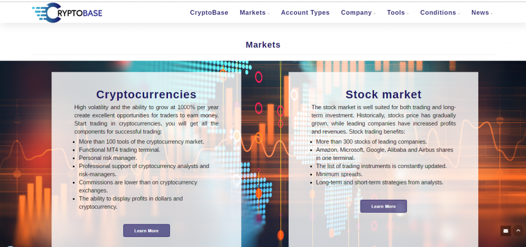 Instruments de trading CryptoBase