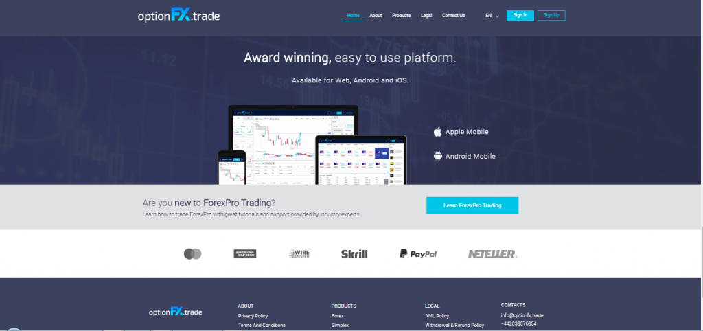 OptionFX Trading Platform 