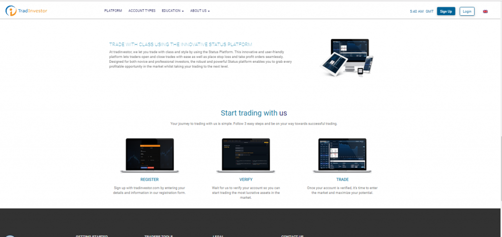 Plateforme de trading TradeInvestor