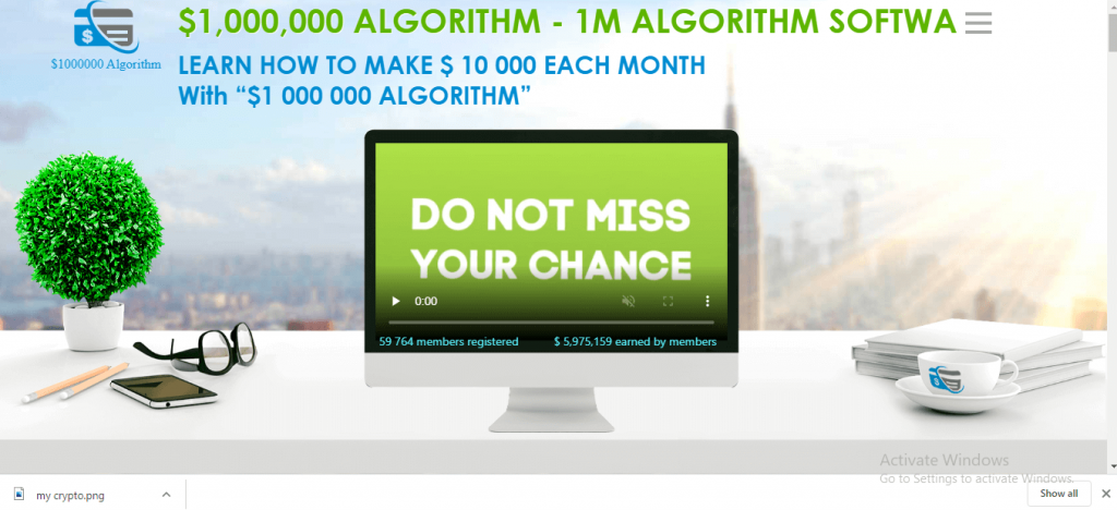Revisión de algoritmos de $ 1,000,000, plataforma 1000000algo.com