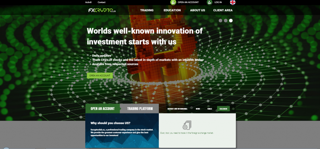 FXCryptoClub Trading Platform