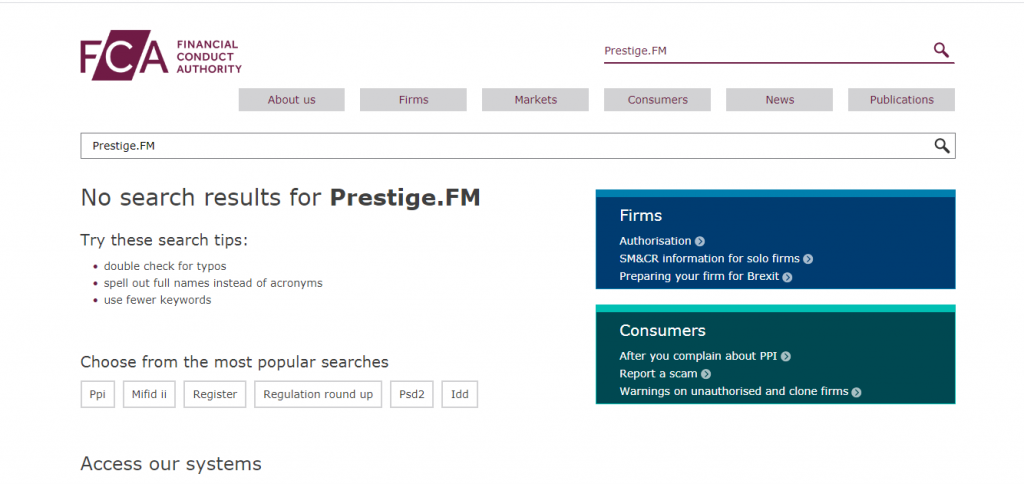 Prestige.FM الترخيص والتسجيل