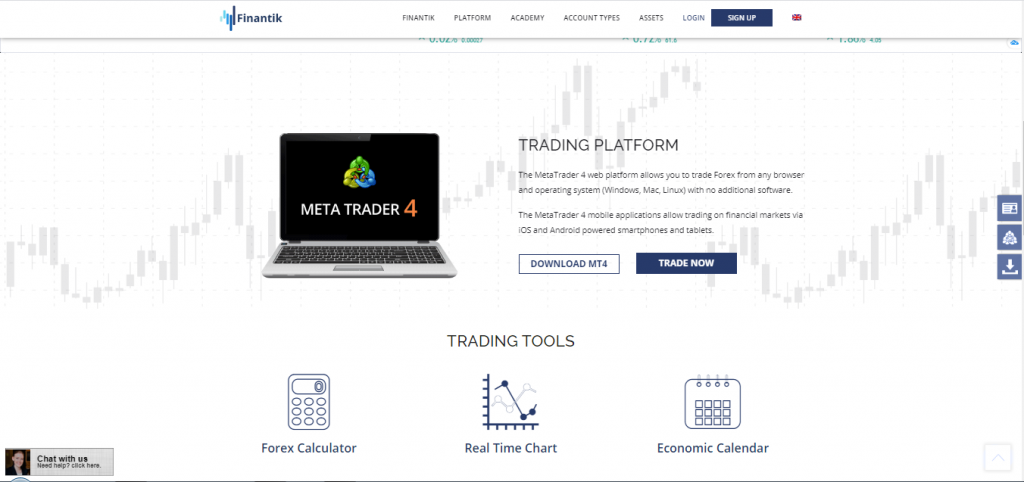 Plateforme de trading Finantik