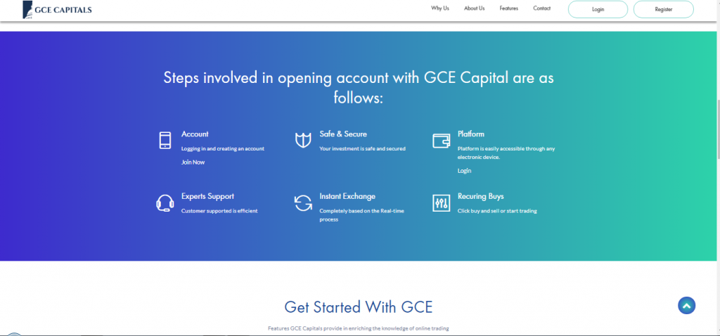 GCE Capitals Account Features