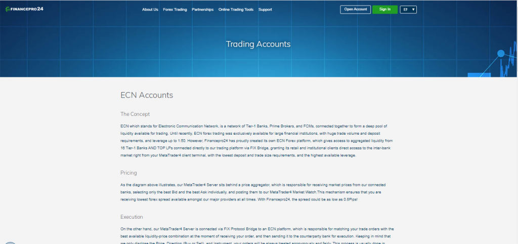 FinancePro24 Account Types