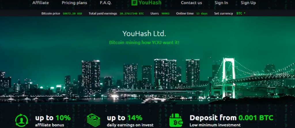 YouHash Review, sitio web de YouHash