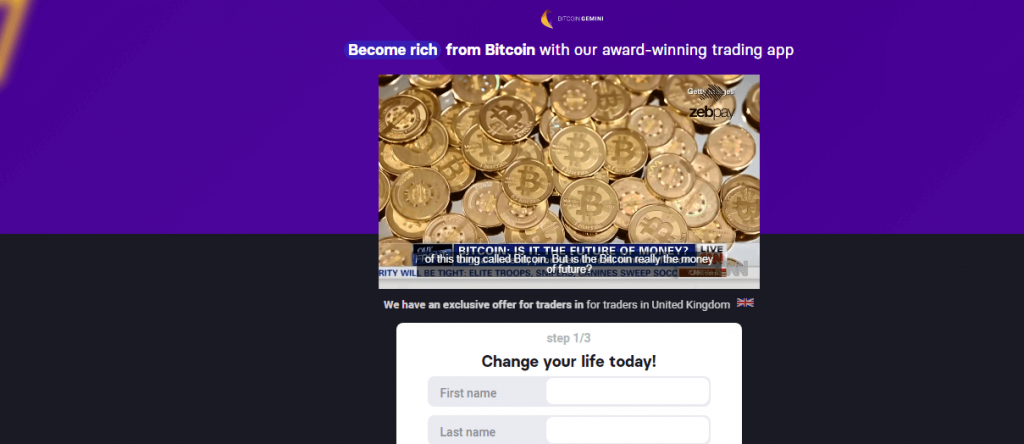 Bitcoin Gemini Scam Review, Bitcoin Gemini Website