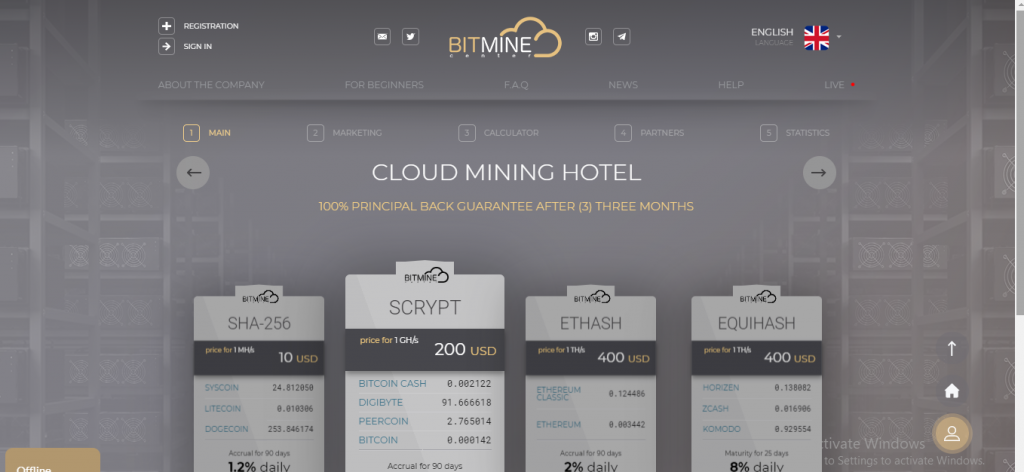 Revisão de golpe do Bit Mine Center, plataforma Bitminecenter.com