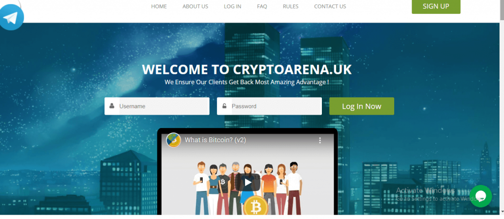 Cryptoarena recensie, Cryptoarena.uk Platform