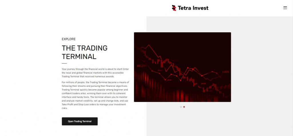 Plataforma de negociação Tetra-invest.co