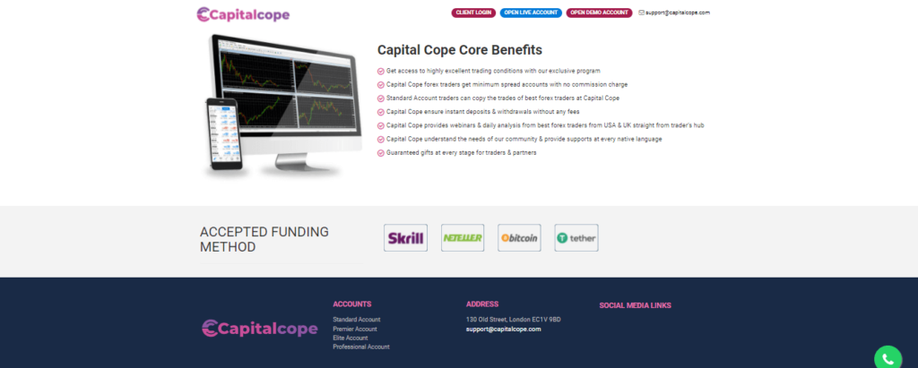 Ist Capital Cope lizenziert oder reguliert?