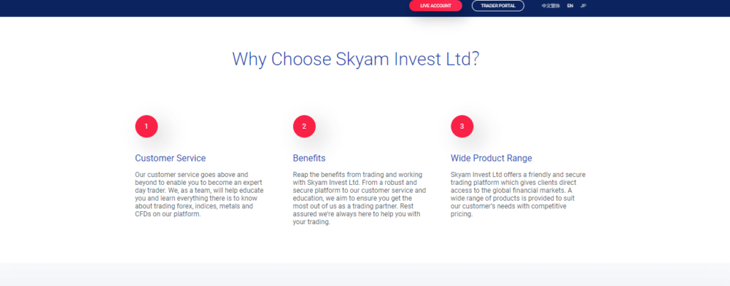 Avantages et inconvénients de Skyam Ltd