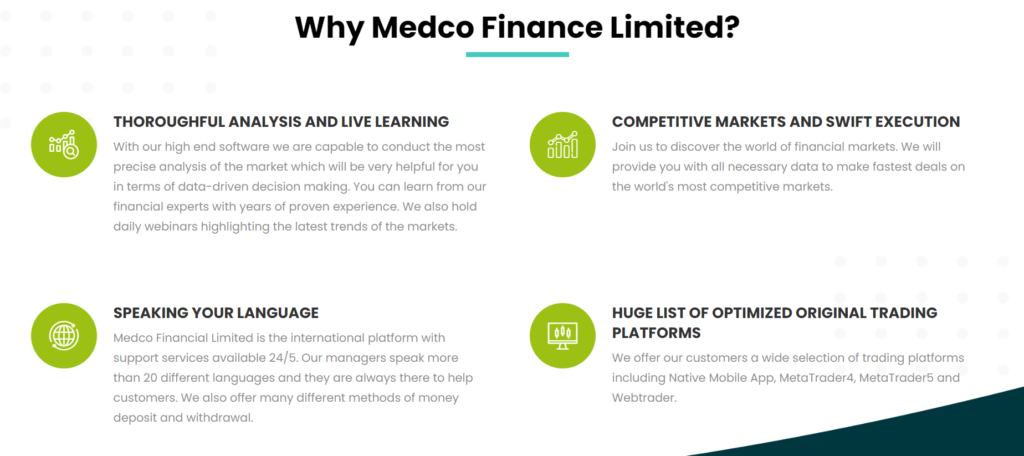 Revisión de Medco Finance, funciones de Medco Finance