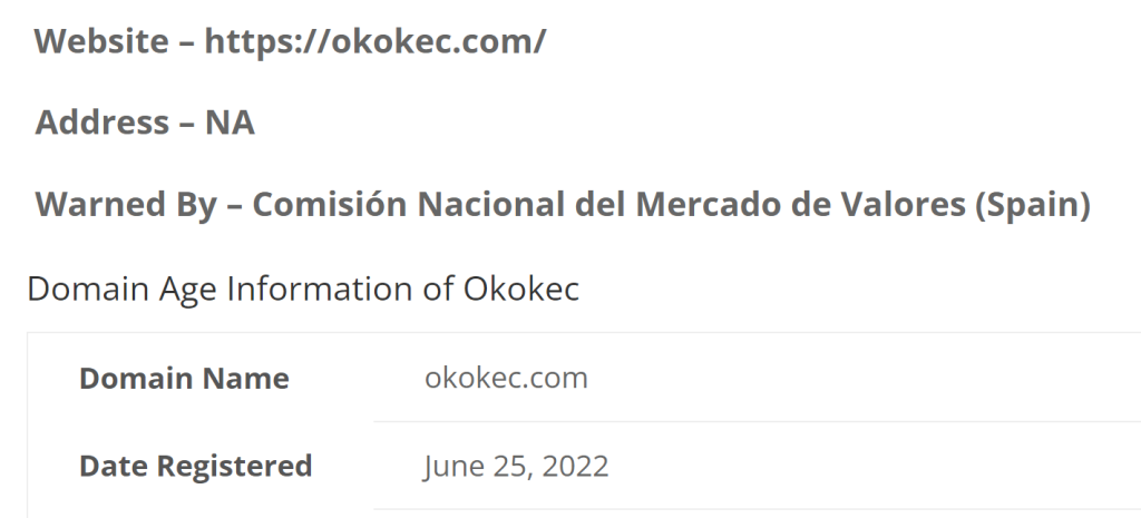 Recenzja Okokec.com, wycofanie Okokec.com